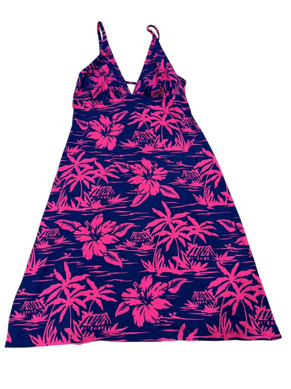 Tommy Bahama Blue & Pink Floral Print Tropical Sundress Cover Up XL